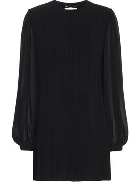Saint Laurent Black Pleated Mini Dress